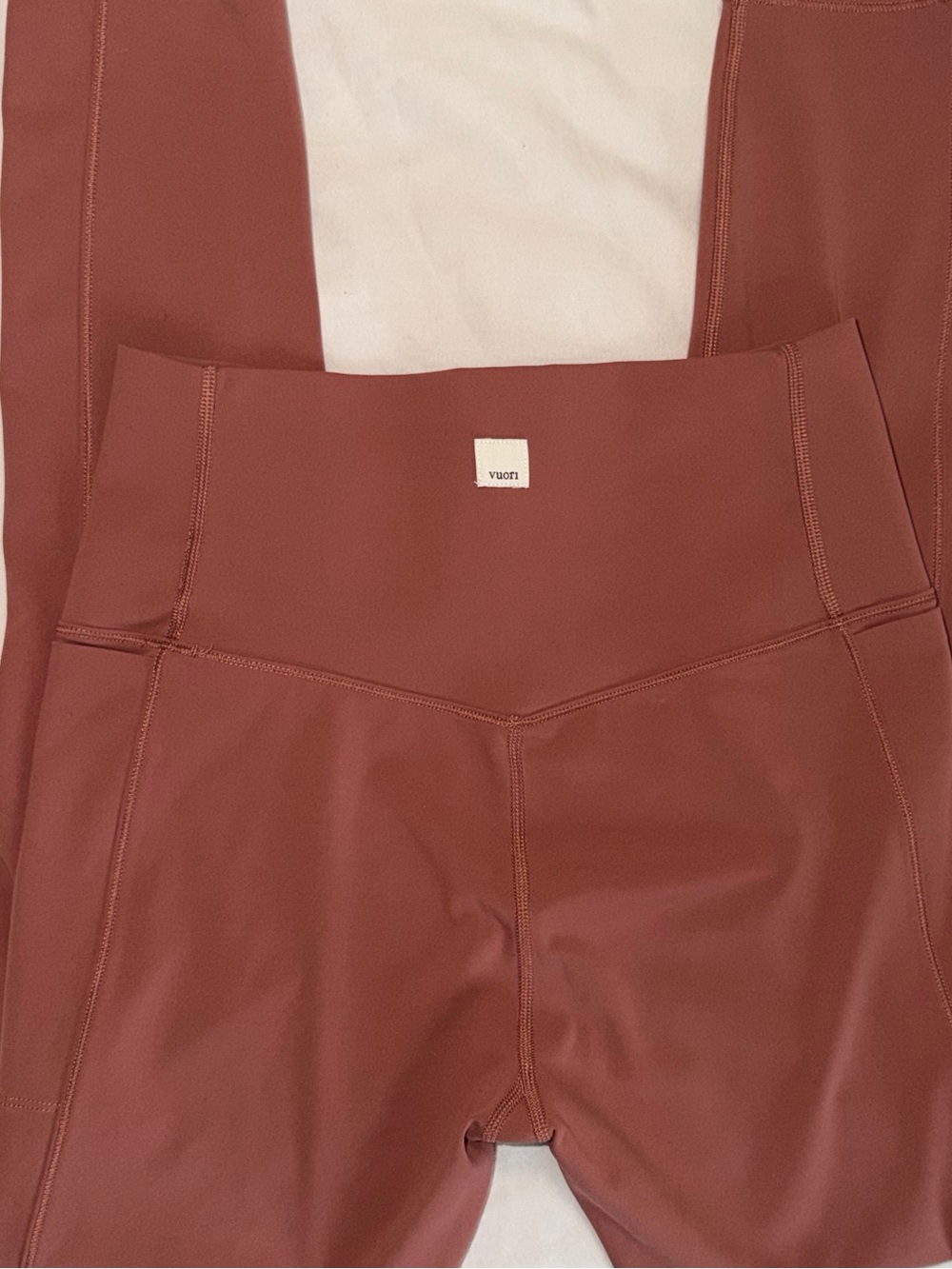 Vuori Studio Pocket Leggings Rosewood Brown High Rise 7/8 Small